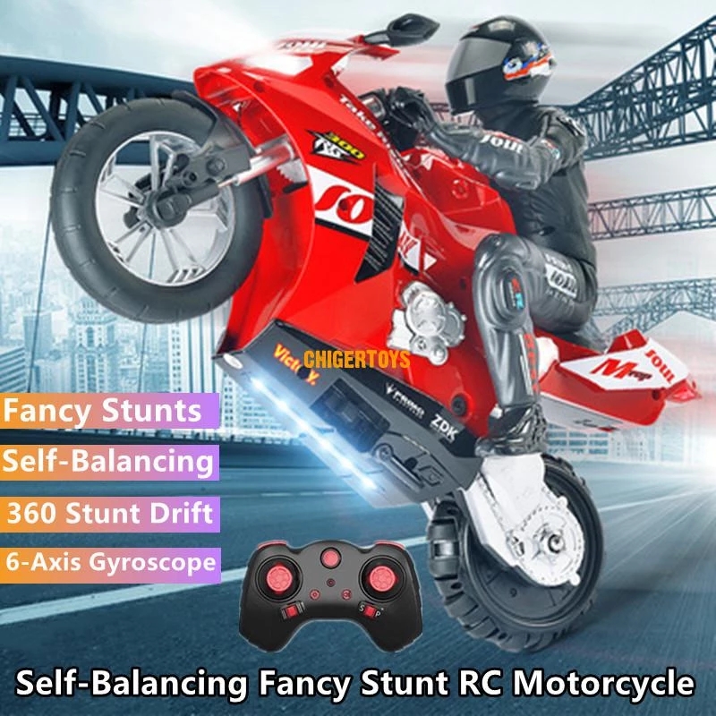 8CH 자체 안정화 균형 드리프트 레이싱 RC 오토바이 60 분 스턴트 단일 휠 서 360 회전 대형 RC 오토바이 장난감
